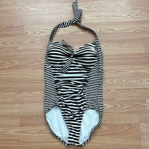 Womens Merona Black and White Striped One Piece